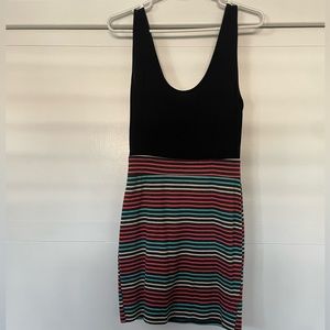 Mini Stretch Dress With Back Zipper Detail - Small